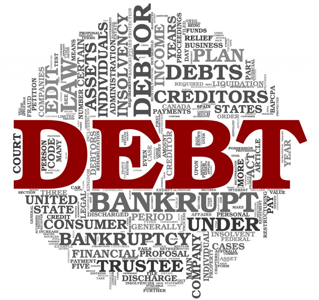 common bankruptcy myth debt word bubble